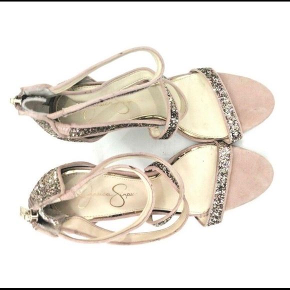 Jessica Simpson Blush Pink Glitter Suede heel - Picture 5 of 9